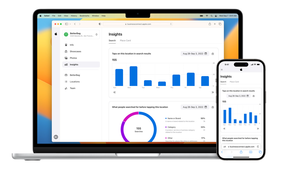 Apple Business Connect är Apples webbaserade portal för företag som vill styra hur de visas i Apple-tjänster.